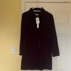 Max Studio Burgundy Mini Dress with Hood